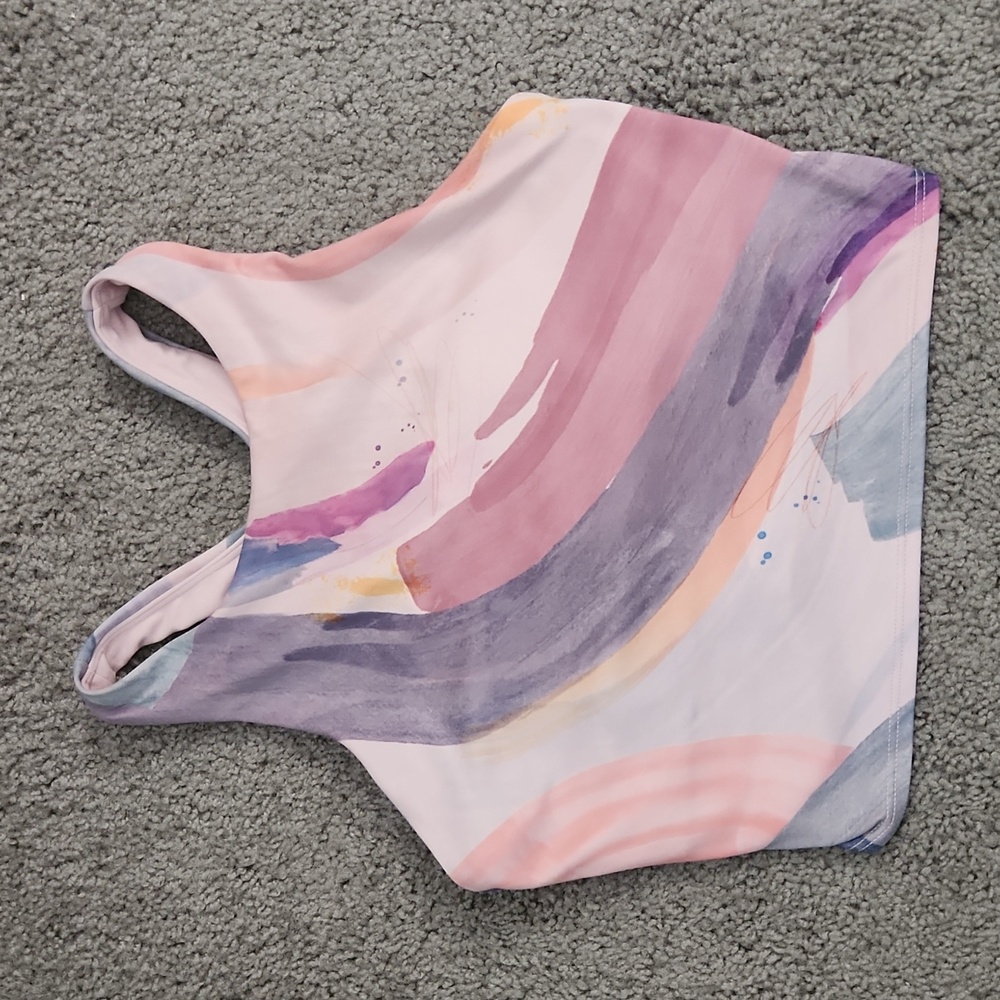 Athleta Conscious Crop Printed Small A-C in Vibrance Orchid